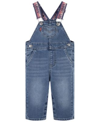 Levi's - Baby Girls Heart Pocket Denim Sleeveless Overalls