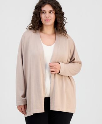 Plus Size Open-Front Cardigan