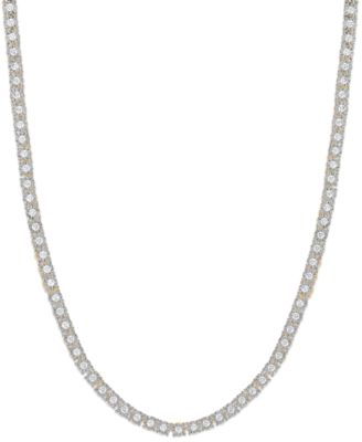 Esquire Men's Jewelry - Lab-Grown Diamond (10 ct. t.w.) Necklace in Yellow Rhodium Plated with Sterling Silver