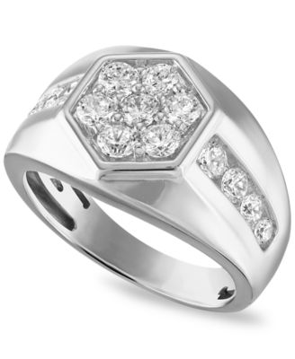 Esquire Men's Jewelry - Lab-Grown Diamond (1-1/2 ct. t.w.) Ring in Sterling Silver
