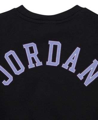 Girls' 7-16 Fleece Crewneck Ribbed Trim Sweatshirt