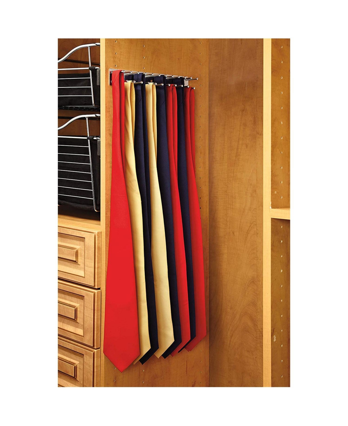Rev-a-Shelf Trc-12CR 12-Inch Side Mount Extending Tie Rack, Chrome (Refurbished)