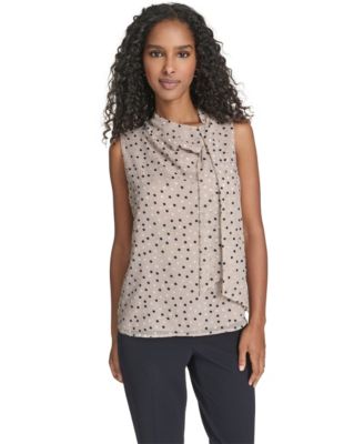 Women's Textured Tie Neck Top