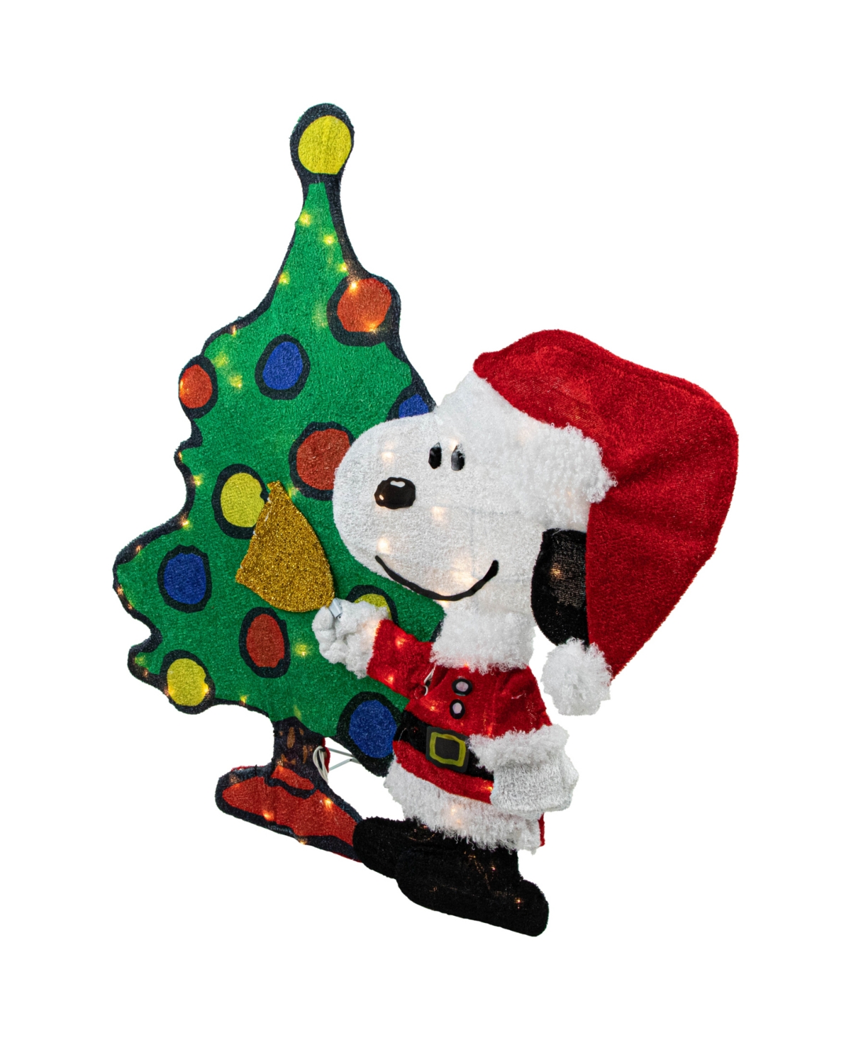 Northlight 32" Led Lighted Peanuts Snoopy And Christmas Tree Outdoor Decoration In Multi