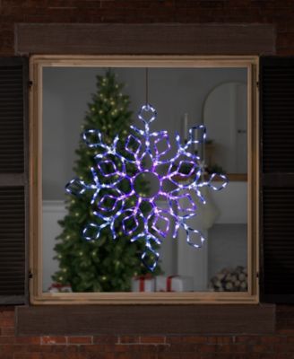 23" Lighted Snowflake Window Silhouette Christmas Decoration