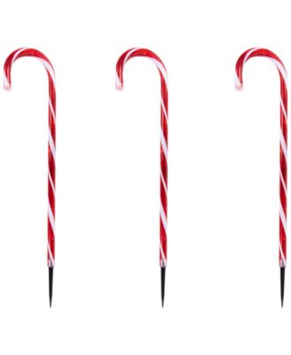 LED Lighted Candy Cane Outdoor Pathway Markers, Set of 8