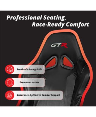 GTA-Pro Racing Cockpit – Dual-Use Sim Rig Workstation Black Red Seat, Direct Drive Compatible, Upgradable, Fits Users 32"–7' Tall