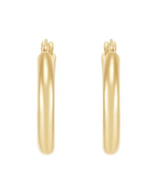 Polished Tube Hoop Earrings in 14k Yellow Gold
