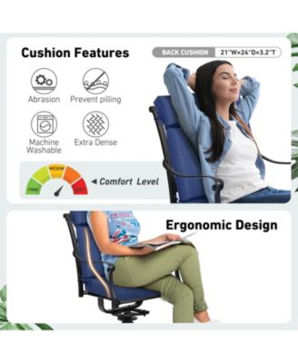 4Pcs Outdoor High Back Dining Chair Cushion Set - 21'' × 44''