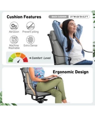 4Pcs Outdoor High Back Dining Chair Cushion Set - 21'' × 44''