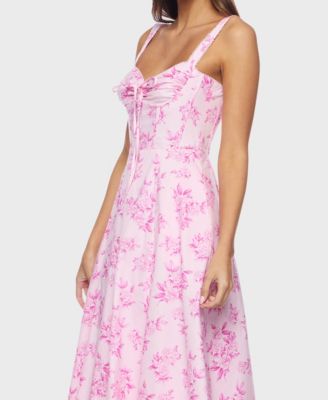 Juniors' Sweetheart Neck Midi Dress