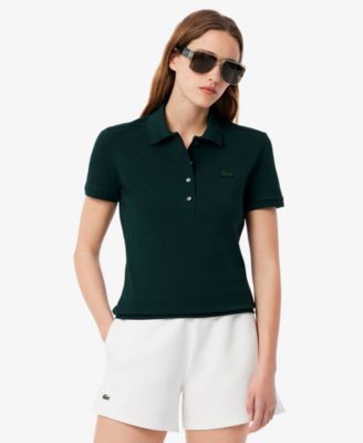 LACOSTE Women's Short Sleeve Slim-Fit Polo Top