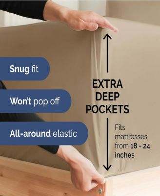 Cotton Sheet Set 18" - 24" Inch Extra Deep Pocket - Queen