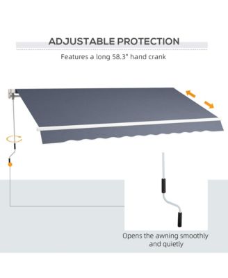 12' x 8' Retractable Awning, Patio Awning Sun Shade Shelter,
