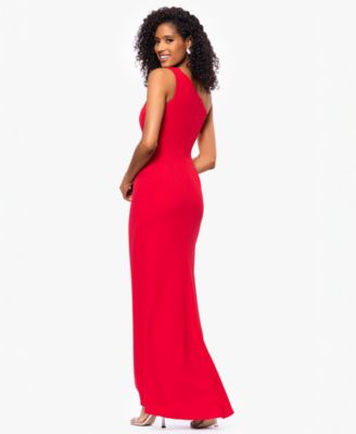Women's Petite One-Shoulder Ruched Gown