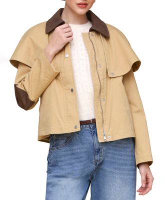Women's Cropped Cape Trench Coat