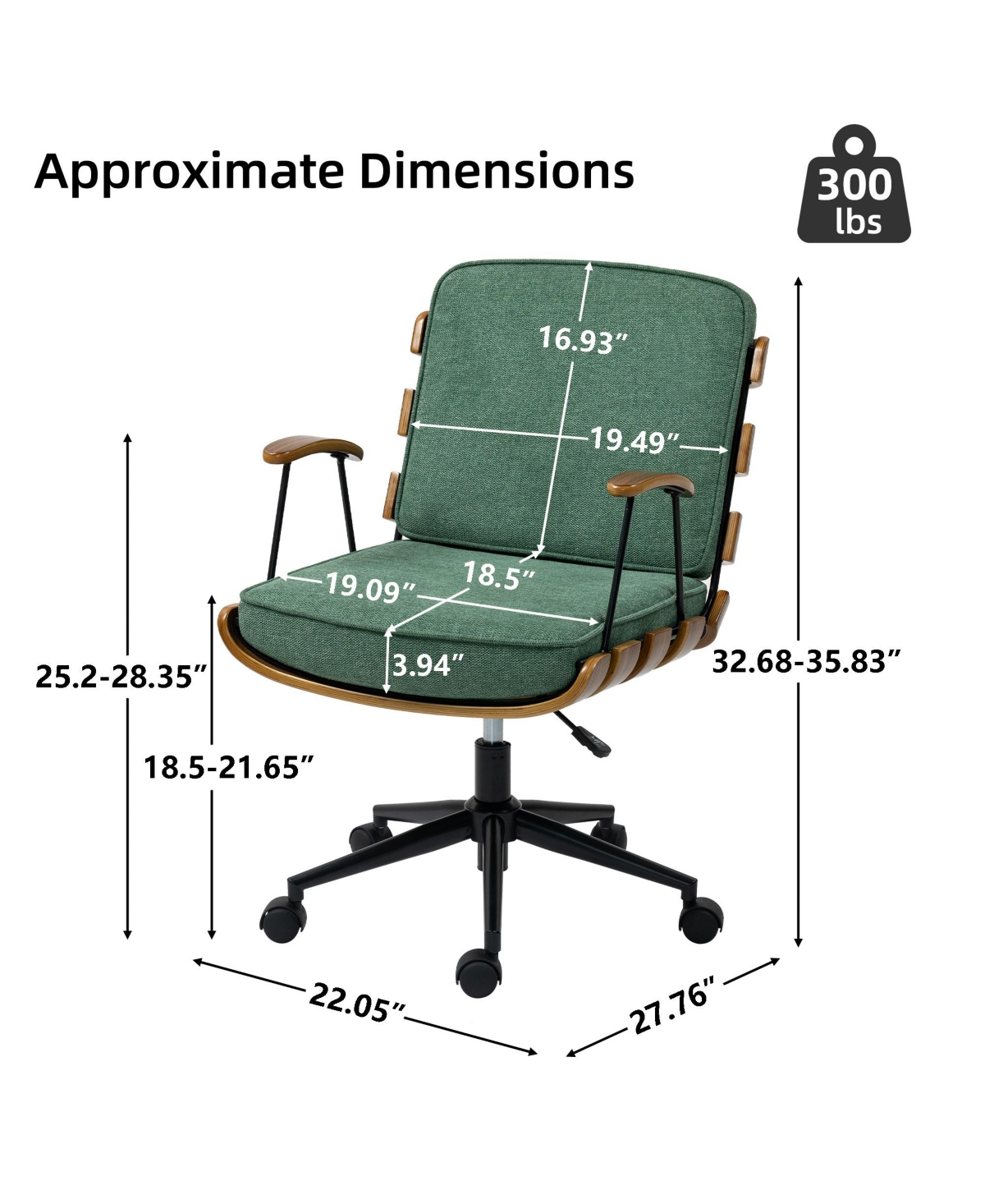 Dyhome Kitchen Dining Room Chairs, Boucle Dining Chairs Set of 2, Mid Century Modern Dining Chairs, Tufted Upholstered Chairs for Dining Room, Green K