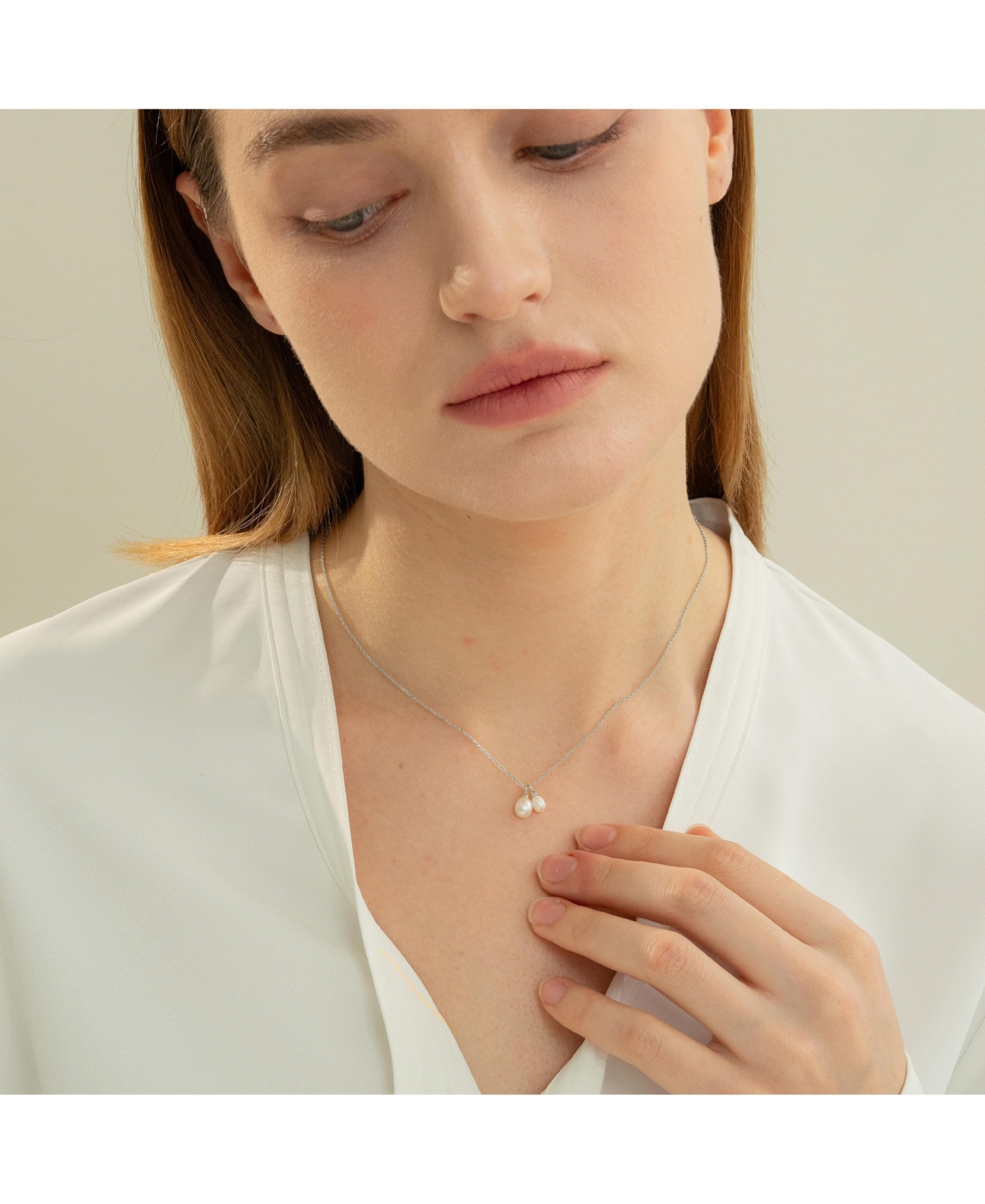 Bearfruit Jewelry Sterling Silver Maisie Duo Cultured Pearl Pendant Necklace