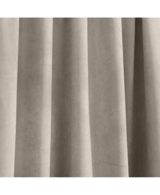 Seren Classic Velvet Room Darkening Dual Header Energy Efficient Curtain Panel 50" x 95" Oyster