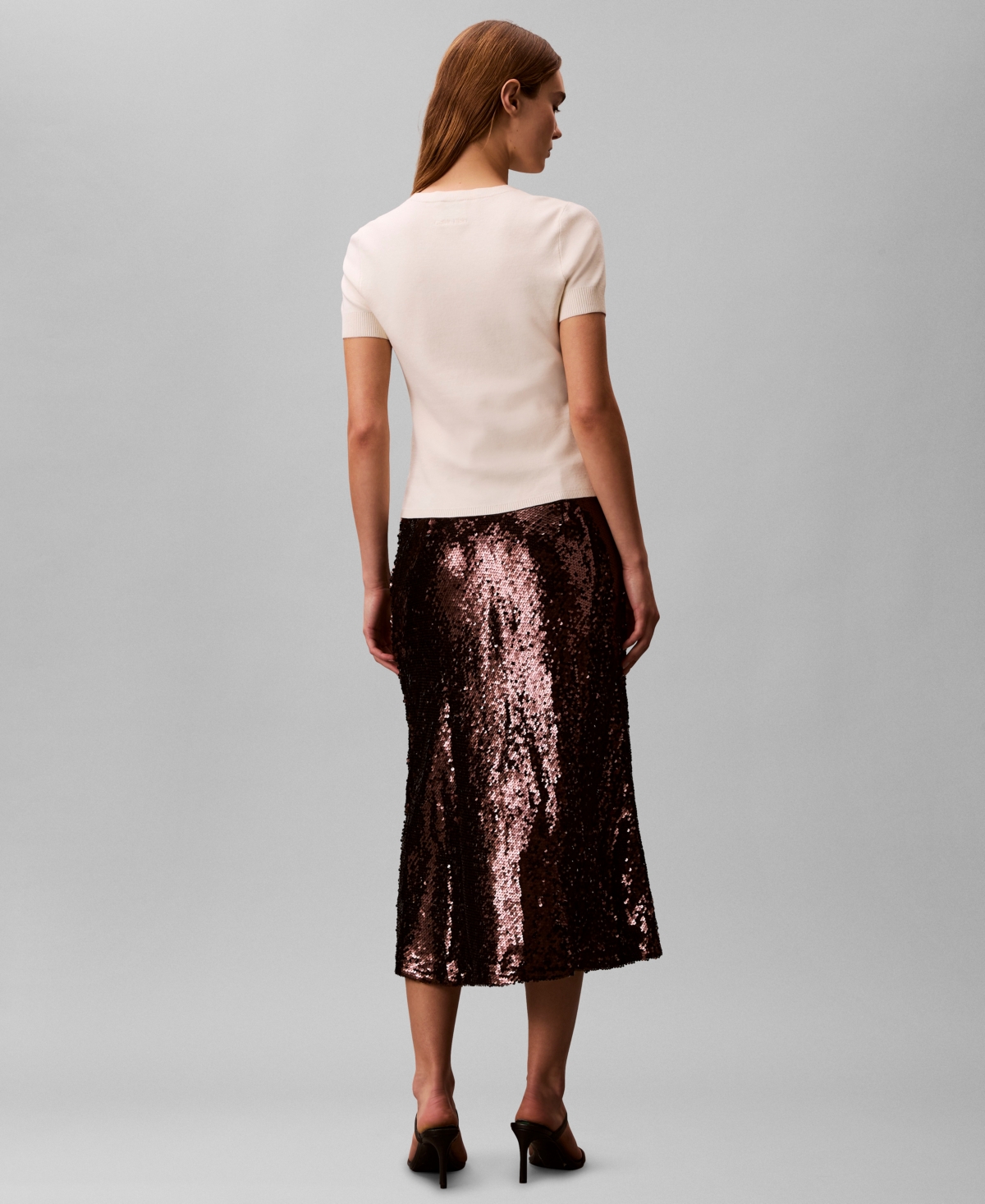 Calvin Klein Women's Sequined Midi Skirt