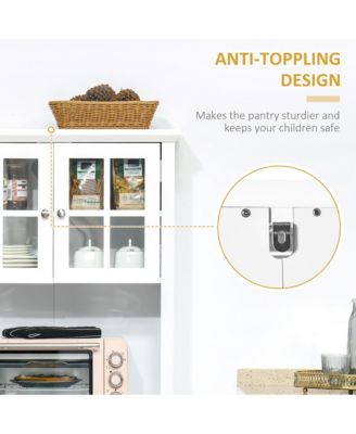 Kitchen Storage Buffet w/ Microwave Hutch Drawer for Dining Room,