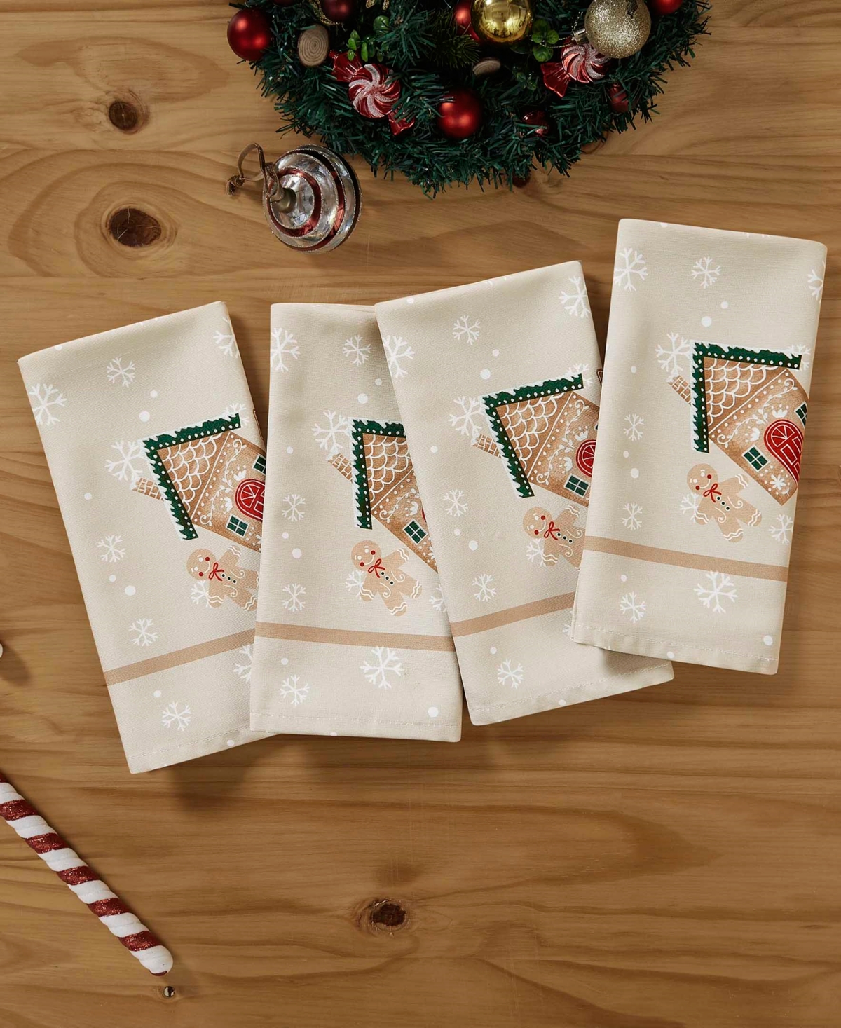 Avanti Gingerbread Village Napkins, Set of 4