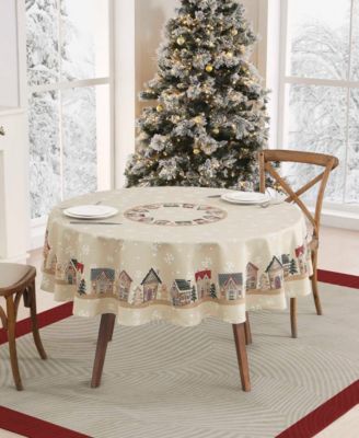 Gingerbread Village 70" Round Tablecloth