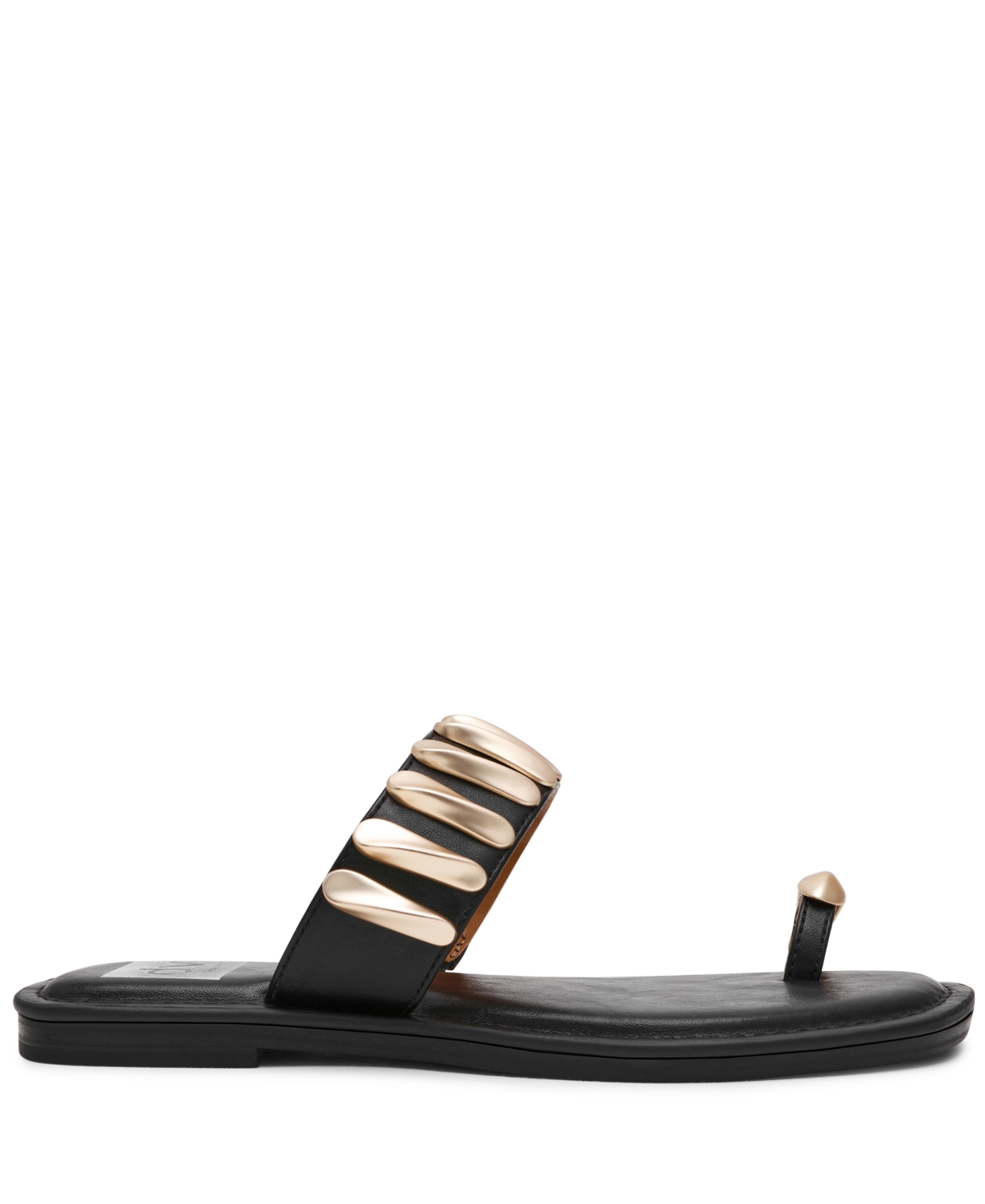Dv Dolce Vita Women's Jayson Jewelry Embellished Thong Toe Ring Flat Sandals In Black