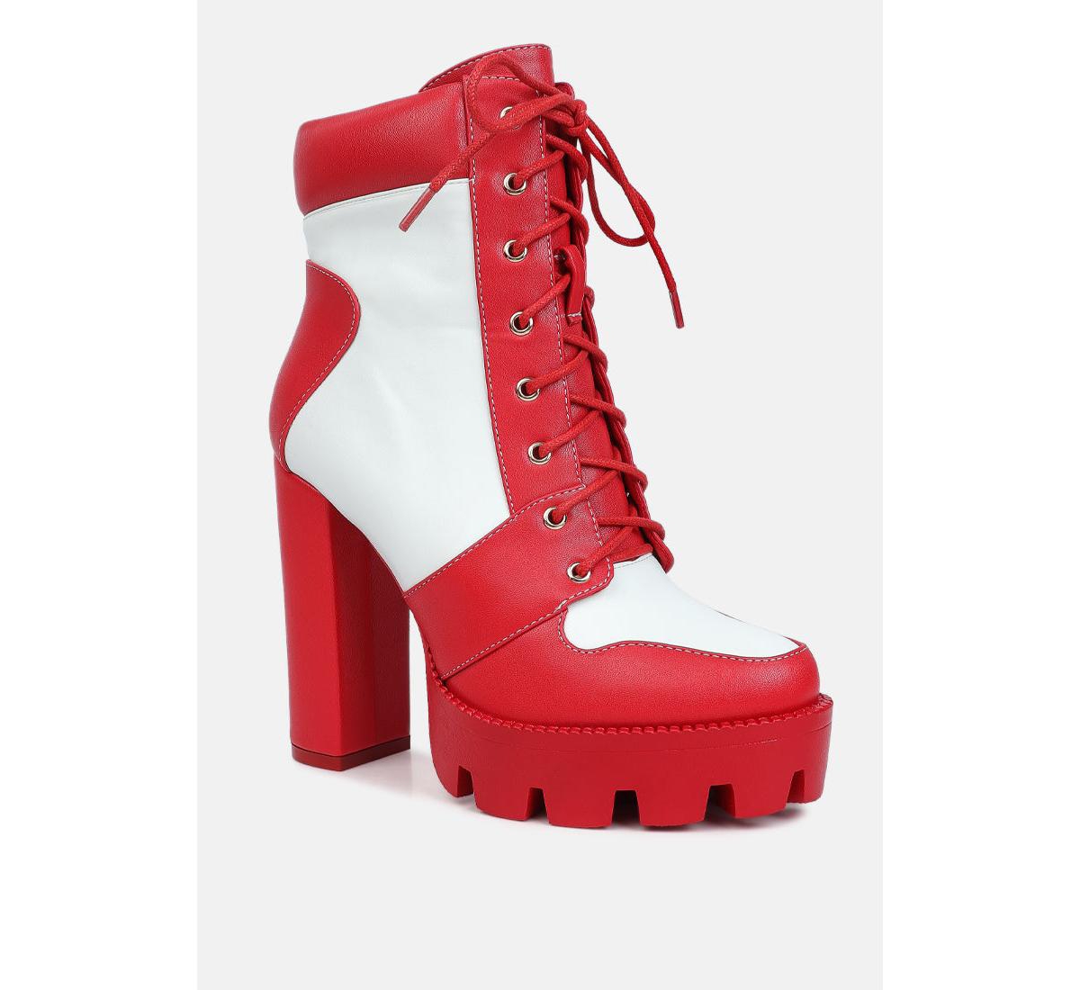 moos block heel lace up boots