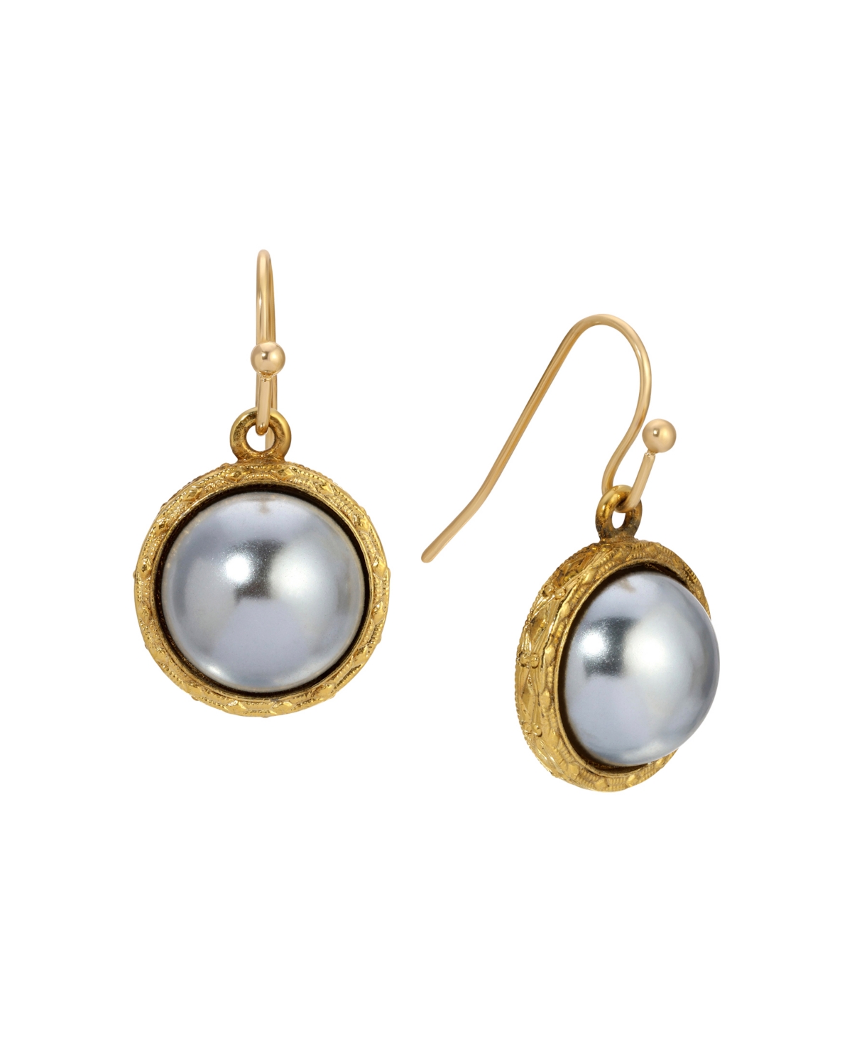 2028 Round Color Stone Wire Earrings In Gray