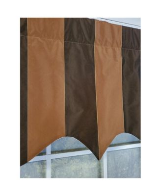 Pascal Stripe Regal 3" Rod Pocket Lining Luxurious and Elegant Window Treatment Valance 50" x 17" Espresso