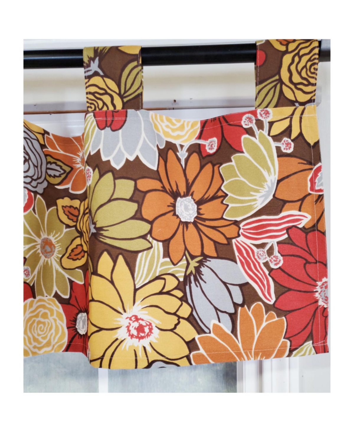 Rlf Home 4" Top Tab High Quality Fabric Flormania Tab Valance for Windows 50" x 16" Multi