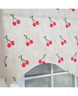 Cherry Dance Cornice Valance - 100% Cotton with Ivory Lining 50" x 17"  Cream