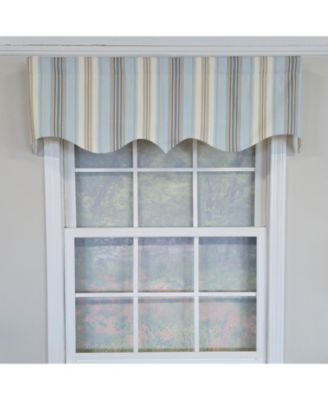 100% Cotton Paris Stripe Regal  Fully lined Windows Rod Pocket Valance 50" x 17"  Blue