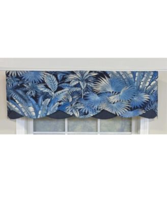 100% Cotton Baja Petticoat  Fully lined Windows Rod Pocket Valance 50" x 15"  Navy