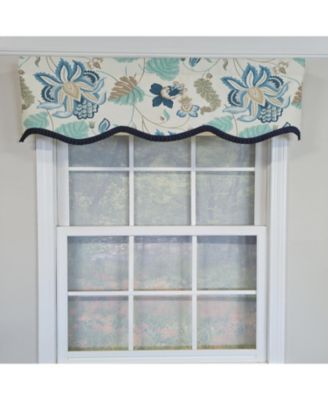 100% Cotton Samanta Ruffled Provance  Fully lined Windows Rod Pocket Valance 50" x 15"  Blue