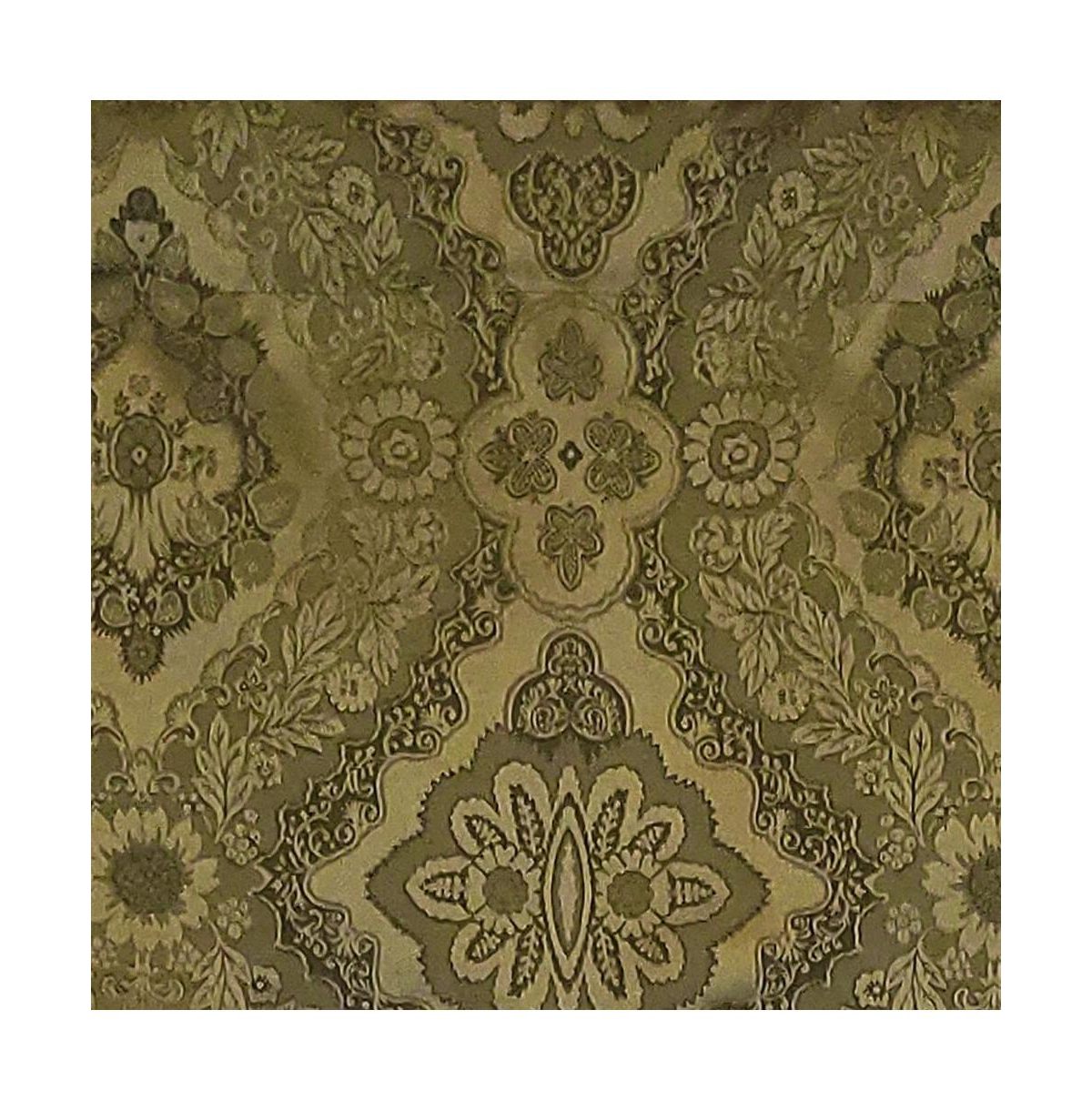 Rlf Home Chintz Regal 3" Rod Pocket Lining Luxurious and Elegant Window Treatment Valance 50" x 17" Olive