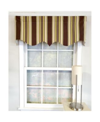 3" Rod Pocket High Quality Fabric Aurelia Stripe Regal Valance for Windows 50" x 17" Brown