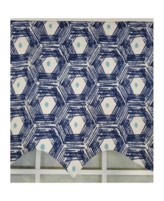 3" Rod Pocket High Quality Fabric Jerin Regal Valance for Windows 50" x 17" Navy