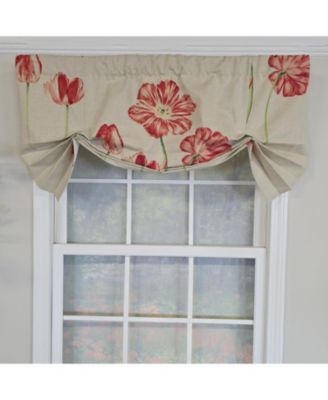 100% Cotton La Tulipe Butterfly With Poly/Cotton Ivory lining Rod Pocket Valance 50" x 16" Linen