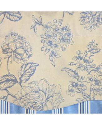 100% Cotton Ashington Glory  Fully lined Windows Rod Pocket Valance 50" x 16"  Blue