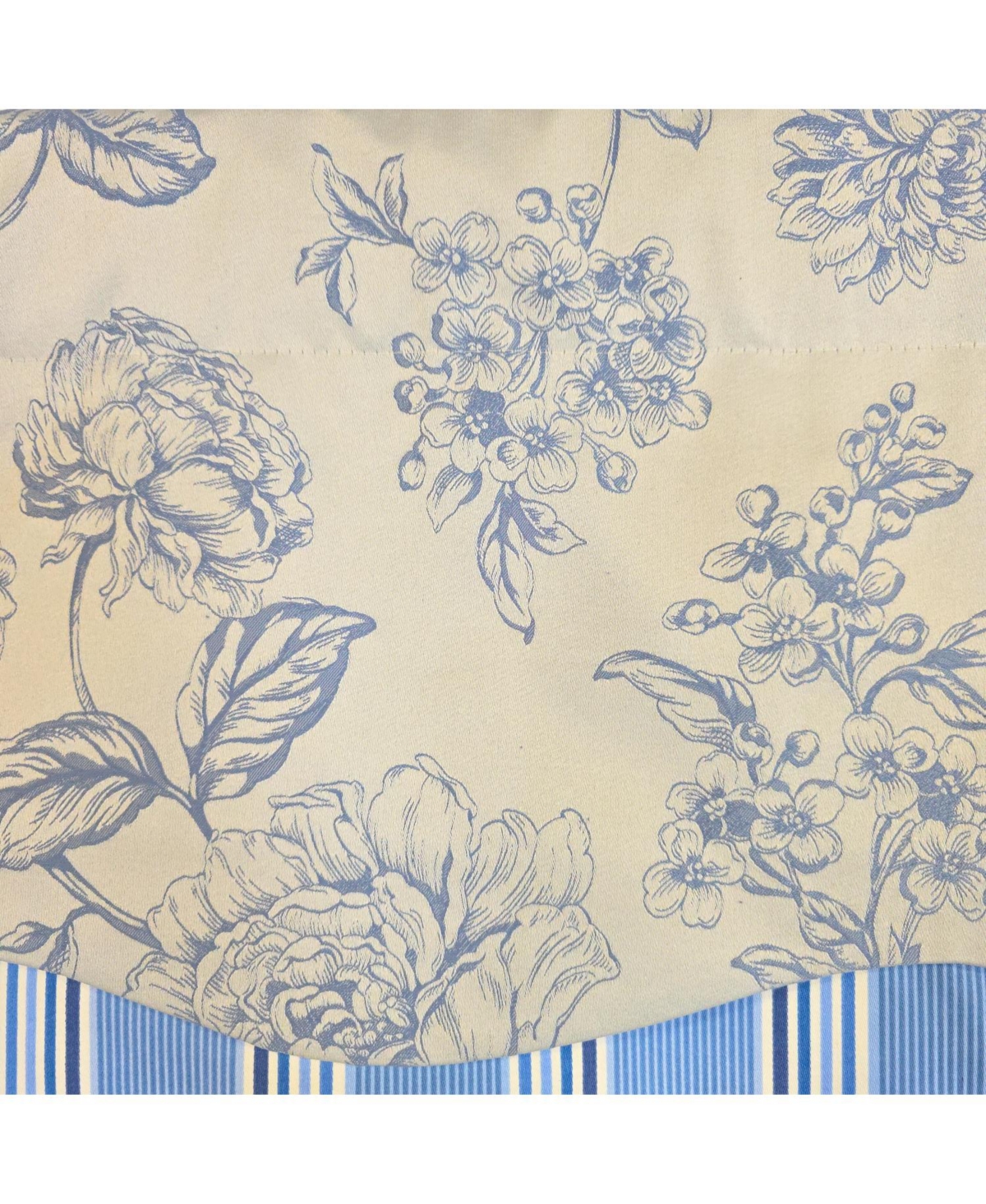 Rlf Home 100% Cotton Ashington Glory Fully lined Windows Rod Pocket Valance 50" x 16" Blue