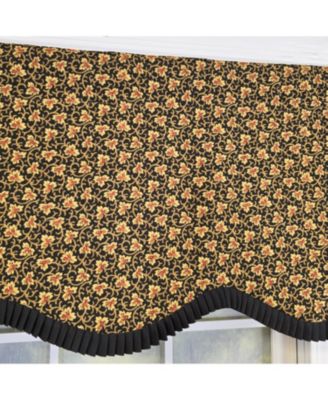 100% Cotton Flemington Provance  Fully lined Windows Rod Pocket Valance 50" x 15"  Black