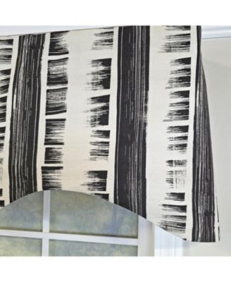 100% Cotton Jaspeado Cornice With Poly/Cotton Ivory lining Rod Pocket Valance 50" x 17" Black