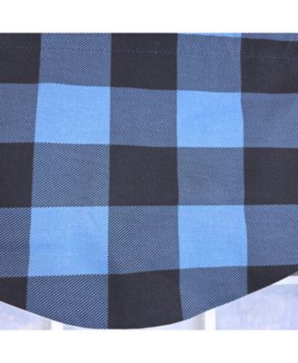 100% Cotton Barnyard Check  Cornice  Fully lined Windows Rod Pocket Valance 50" x 17"  Blue