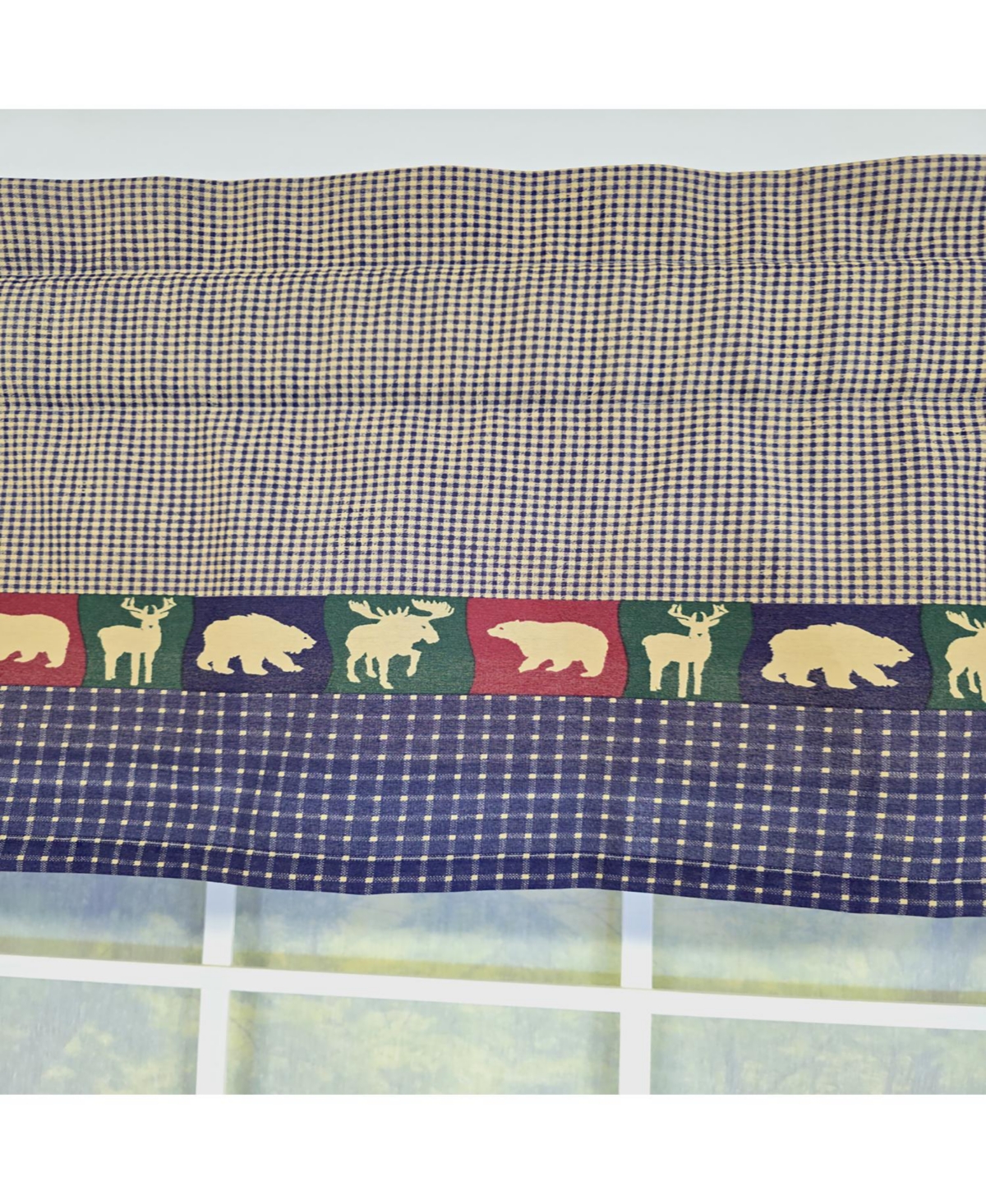 Rlf Home 100% Cotton Cabin Tailored Fully lined Windows Rod Pocket Valance 50" x 15" Blue