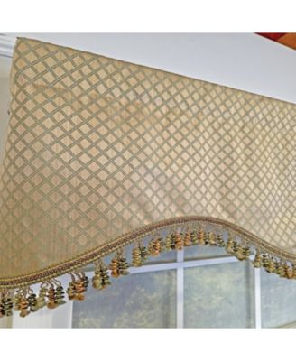 100% Cotton Diamonds Cornice  Fully lined Windows Rod Pocket Valance 50" x 17"  Green