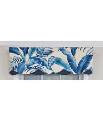 100% Cotton Plantain Petticoat  Fully lined Windows Rod Pocket Valance 50" x 15"  Navy