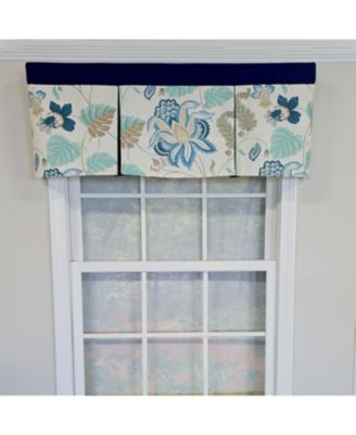 100% Cotton Samanta Pleated  Unlined Windows Rod Pocket Valance 50" x 17"  Blue