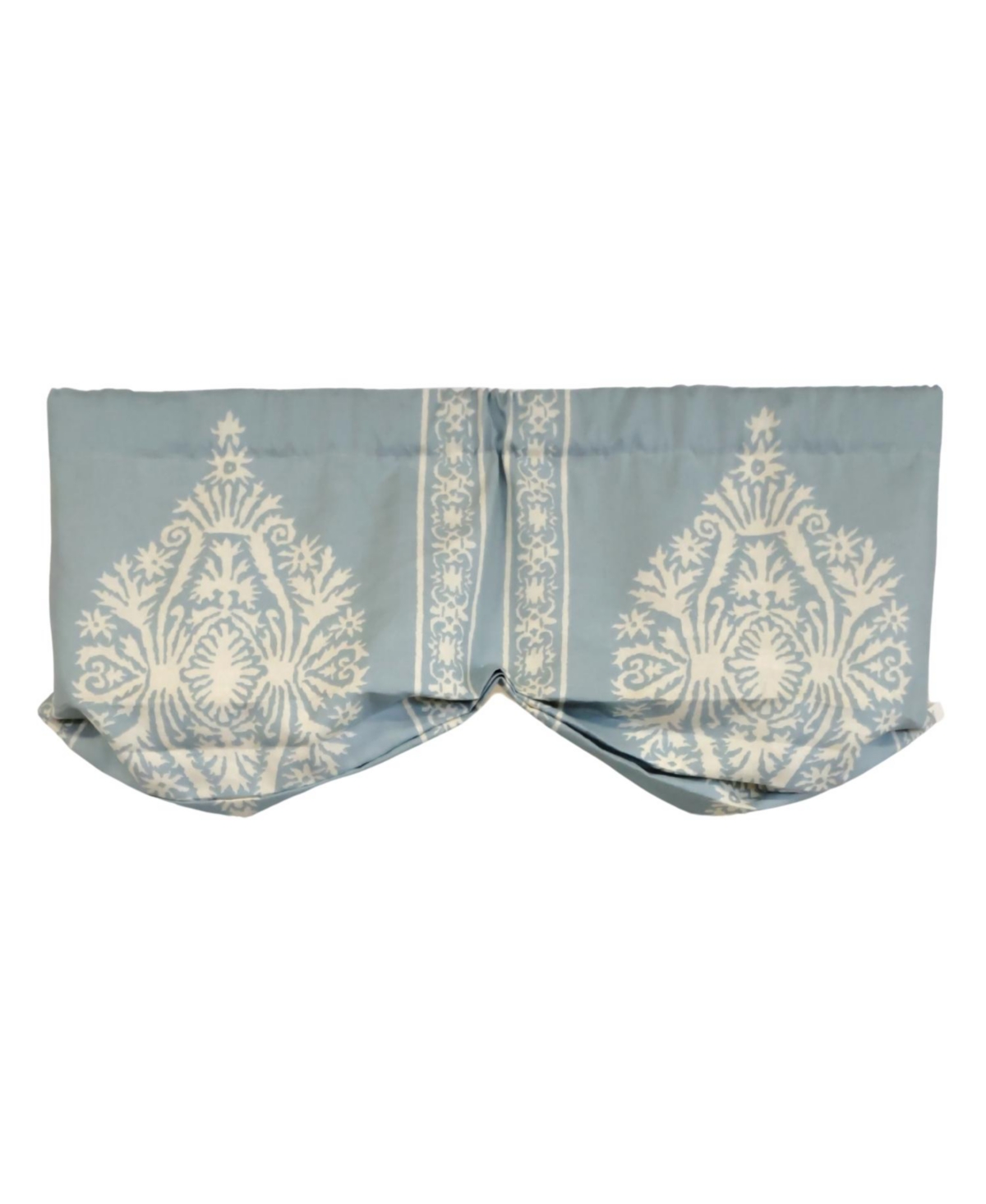 Rlf Home 3" Rod Pocket High Quality Fabric Nora Stationary Balloon Valance for Windows 50" x 23" Blue